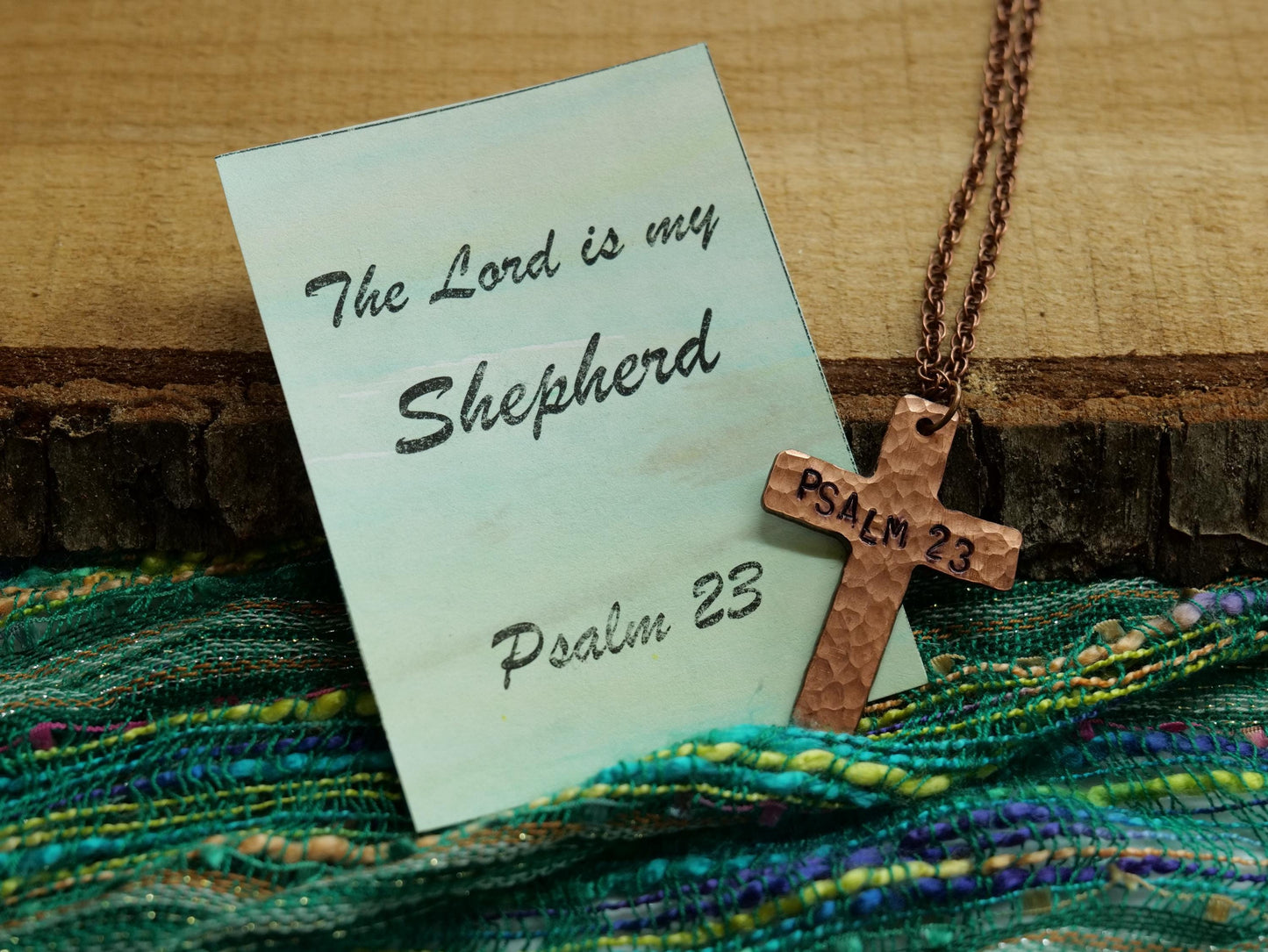 Psalm 23 Necklace * Bible Verse Gifts * Basic Christian Cross Jewelry for Men for Women * Psalm 23 Jewelry * The Lord is my Shepherd Pendant