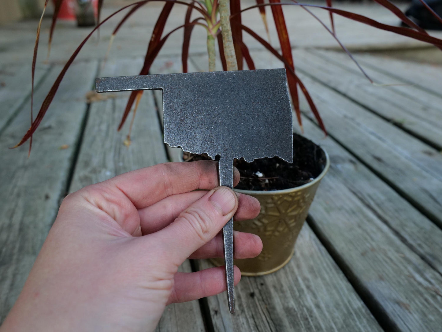 Apple Garden Stake * Metal Planter Decoration * House Plant Decorations* Outdoor Stake Decorations * Fairy Garden Accessories * Farm