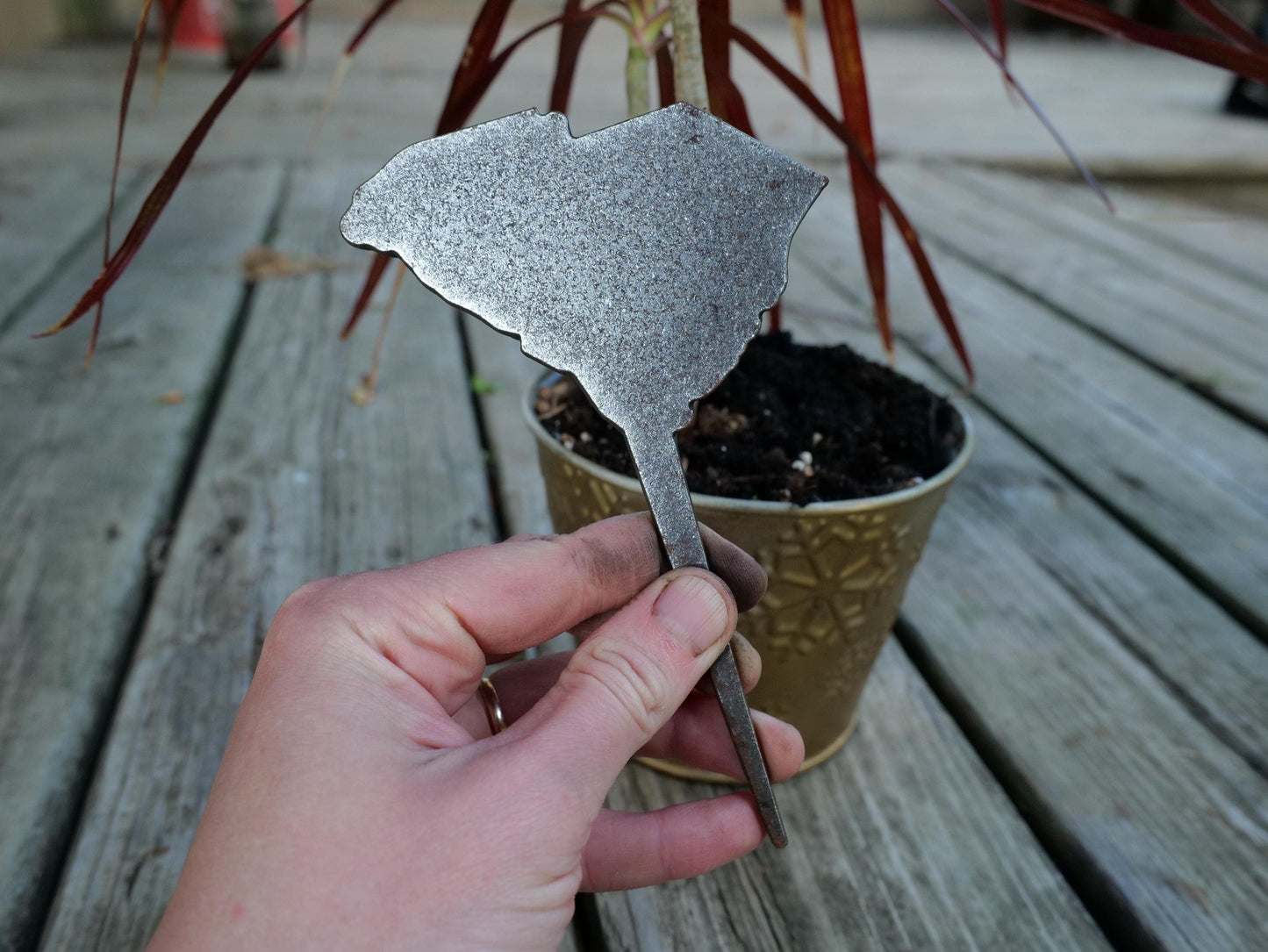 Apple Garden Stake * Metal Planter Decoration * House Plant Decorations* Outdoor Stake Decorations * Fairy Garden Accessories * Farm