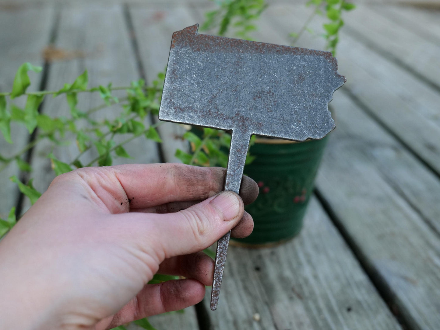 Nebraska Garden Stake * NE State Metal Planter Decoration * House Plant Decorations* Outdoor Stake Decorations *Fairy Garden Accessories