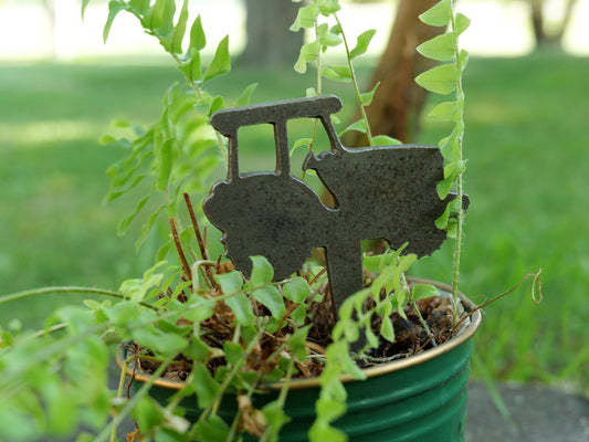 Tractor Metal Planter Decoration *Farm Garden Stake * House Plant Decorations* Outdoor Stake Decorations * Fairy Garden Accessories * Plant