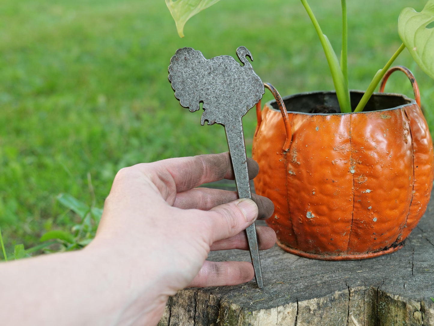 Turkey Metal Planter Decoration * Garden Stake * House Plant Decorations* Outdoor Stake Decorations * Fairy Garden Accessories * Plant