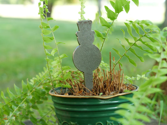 Snowman Metal Planter Decoration * Garden Stake * House Plant Decorations* Outdoor Stake Decorations * Fairy Garden Accessories * Plant