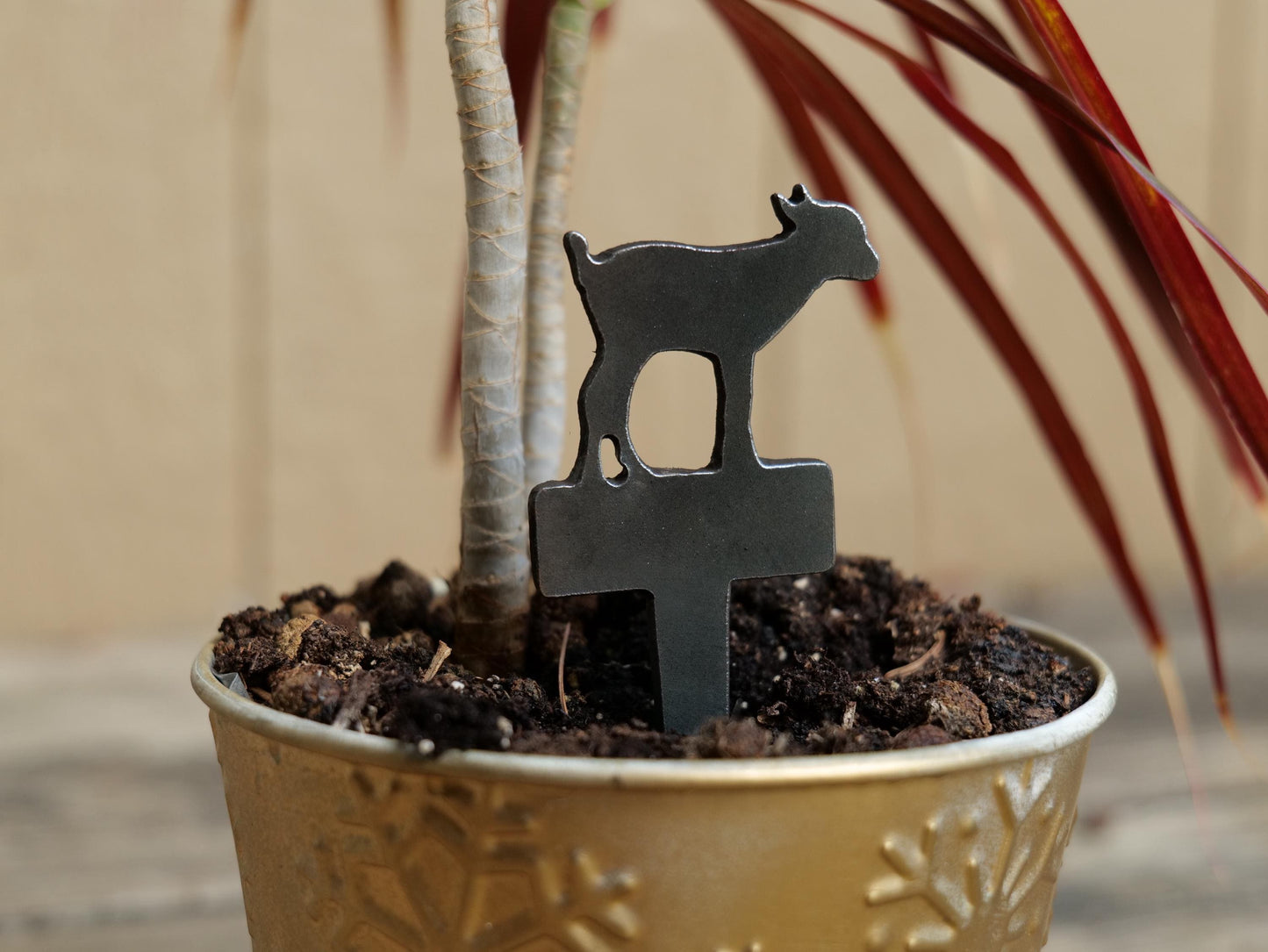 Kid Goat Metal Planter Decoration * Garden Stake * House Plant Decorations* Outdoor Stake Decorations * Fairy Garden Accessories * Farm