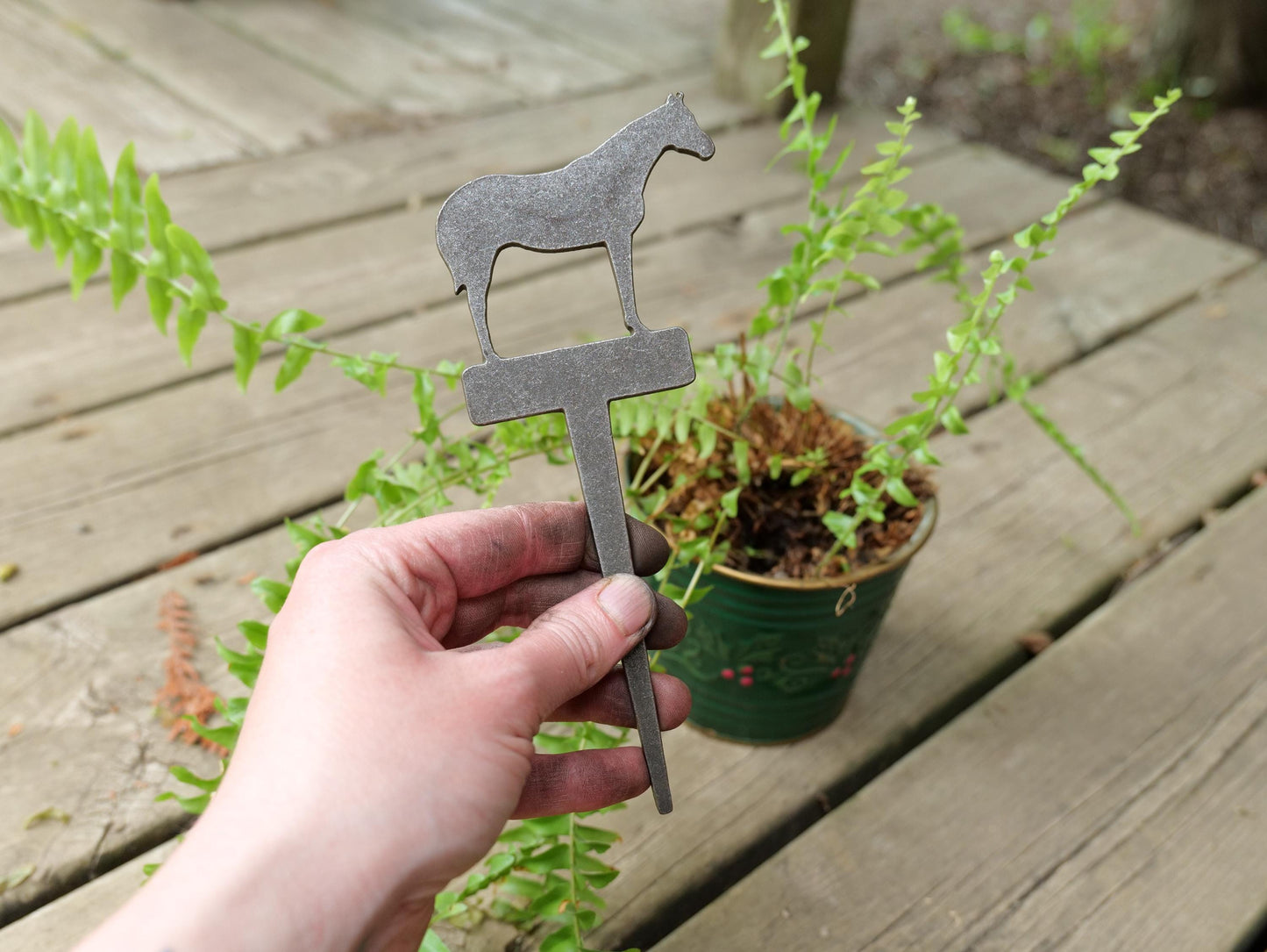 Reindeer Metal Planter Decoration * Garden Stake * House Plant Decorations* Outdoor Stake Decorations * Fairy Garden Accessories * Plant