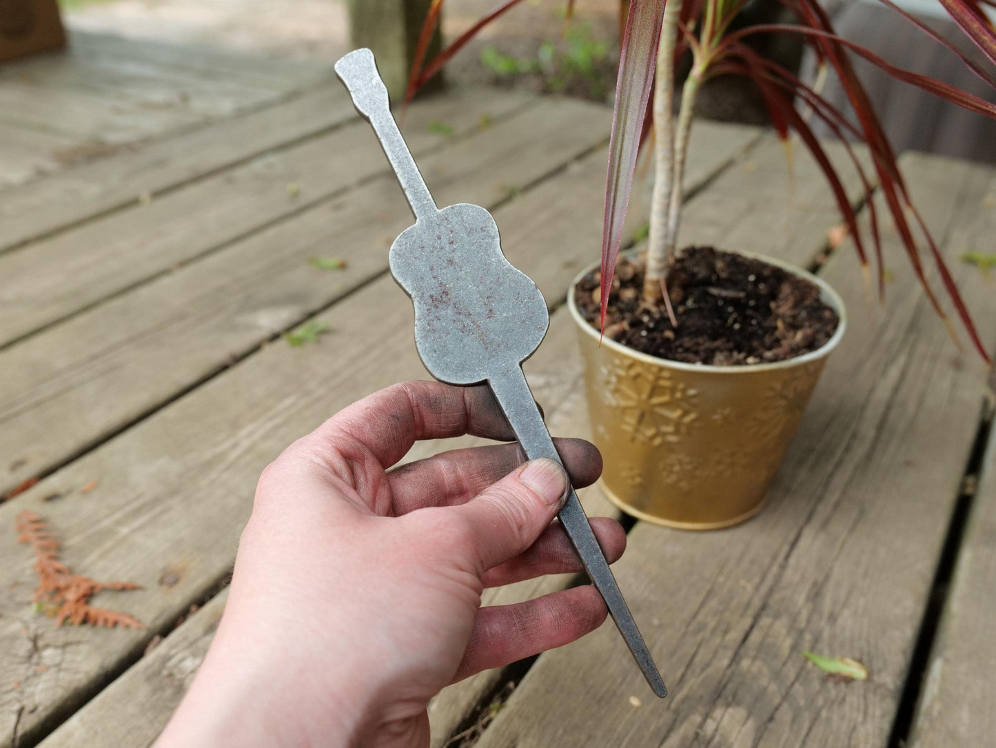 Fleur De Lis Metal Planter Decoration * Garden Stake * House Plant Decorations* Outdoor Stake Decorations * Fairy Garden Accessories * Plant