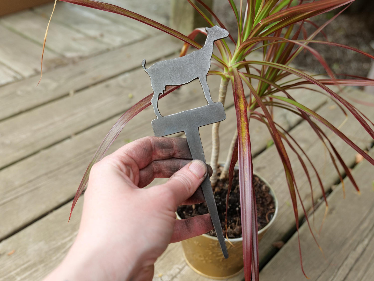 Nanny Goat Metal Planter Decoration * Garden Stake * House Plant Decorations* Outdoor Stake Decorations * Fairy Garden Accessories * Farm