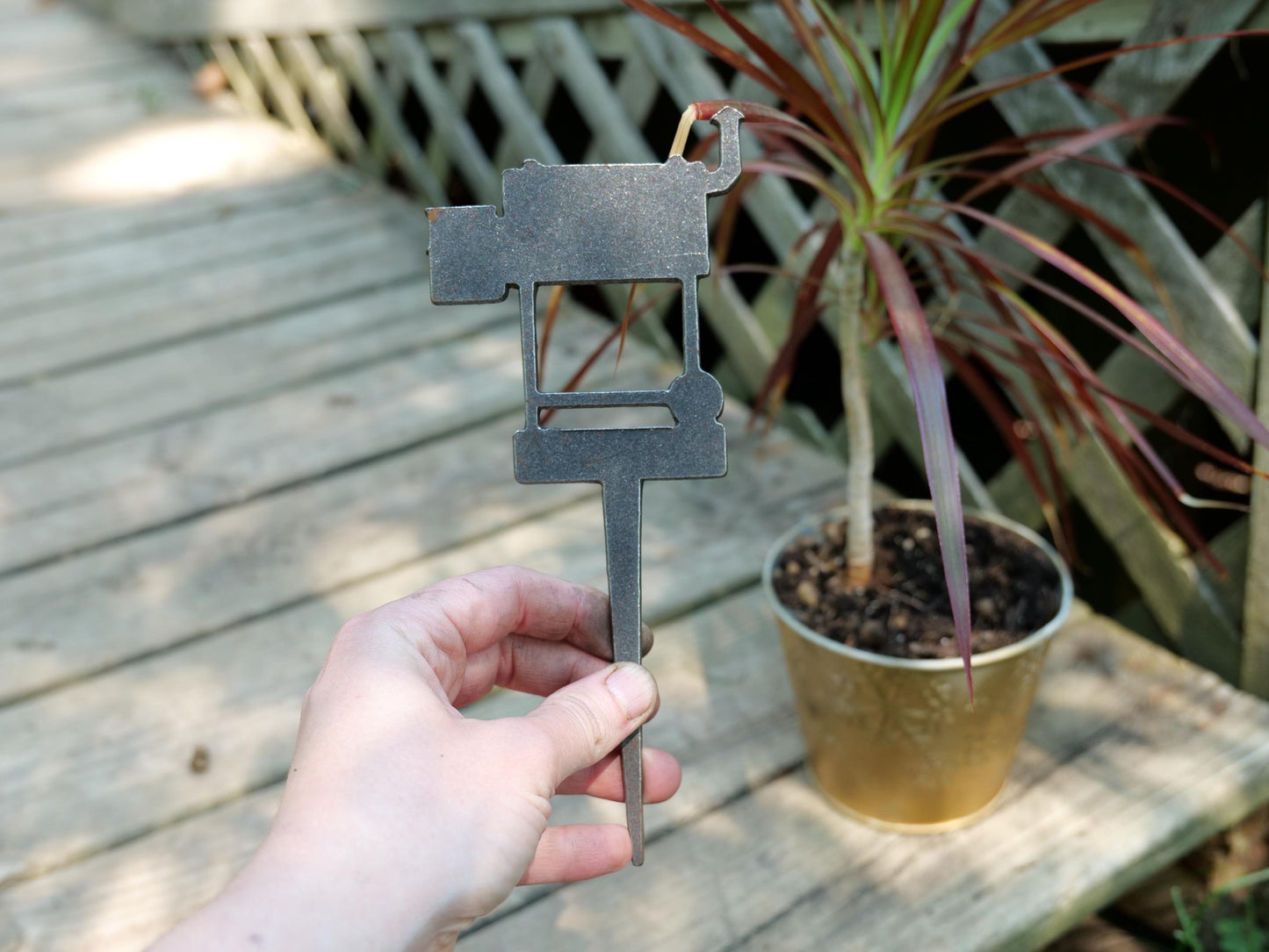 Apple Garden Stake * Metal Planter Decoration * House Plant Decorations* Outdoor Stake Decorations * Fairy Garden Accessories * Farm