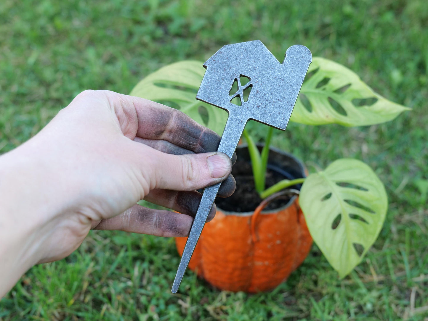Barn Garden Stake * Metal Planter Decoration * House Plant Decorations* Outdoor Stake Decorations * Fairy Garden Accessories * Gardener