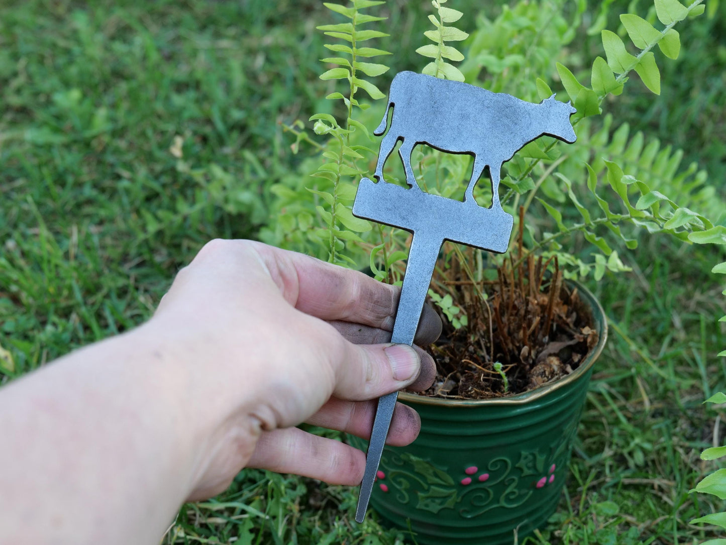 Apple Garden Stake * Metal Planter Decoration * House Plant Decorations* Outdoor Stake Decorations * Fairy Garden Accessories * Farm