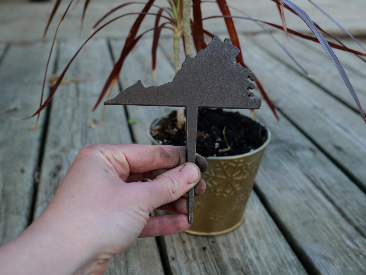 Apple Garden Stake * Metal Planter Decoration * House Plant Decorations* Outdoor Stake Decorations * Fairy Garden Accessories * Farm