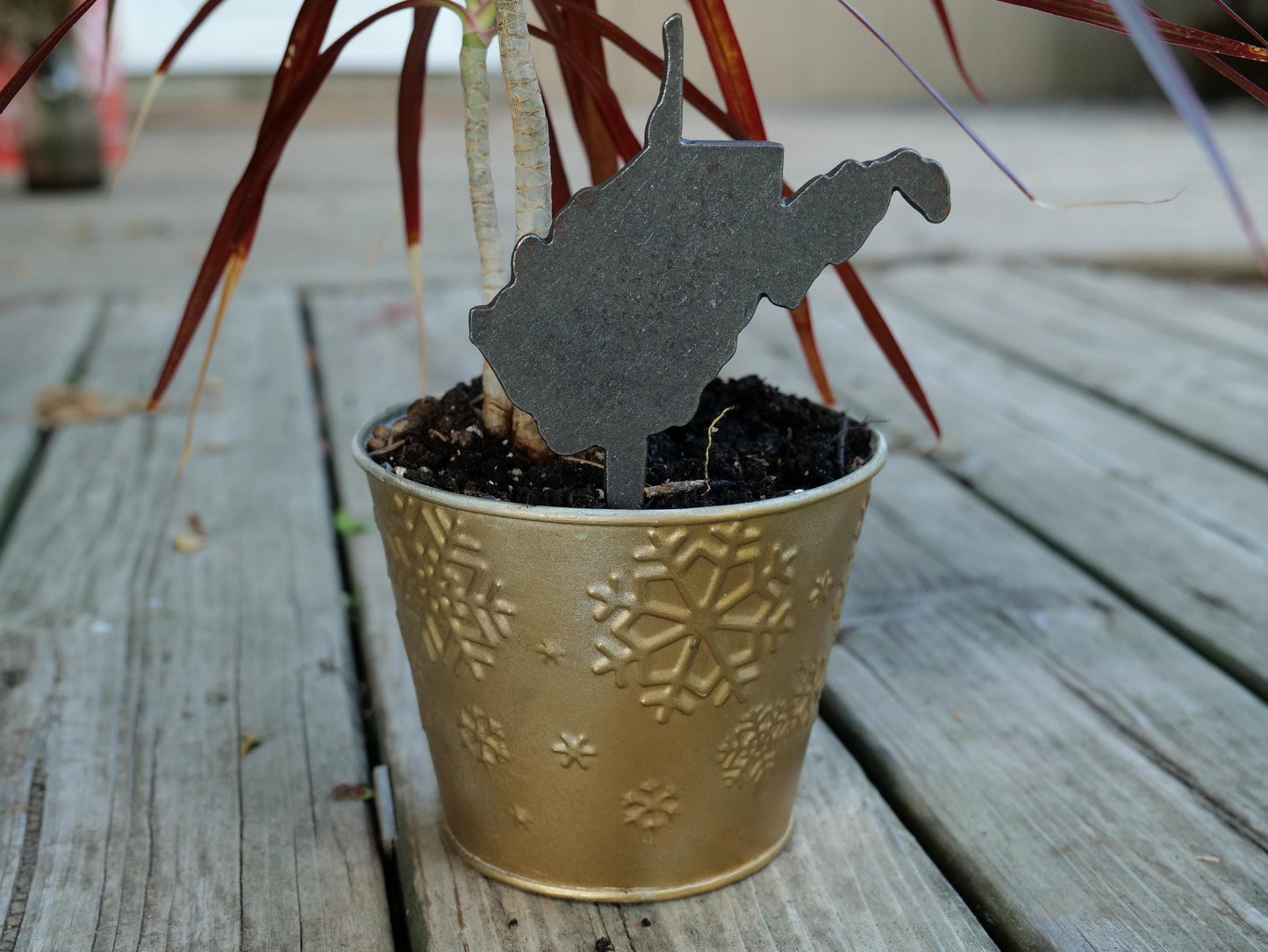 Apple Garden Stake * Metal Planter Decoration * House Plant Decorations* Outdoor Stake Decorations * Fairy Garden Accessories * Farm