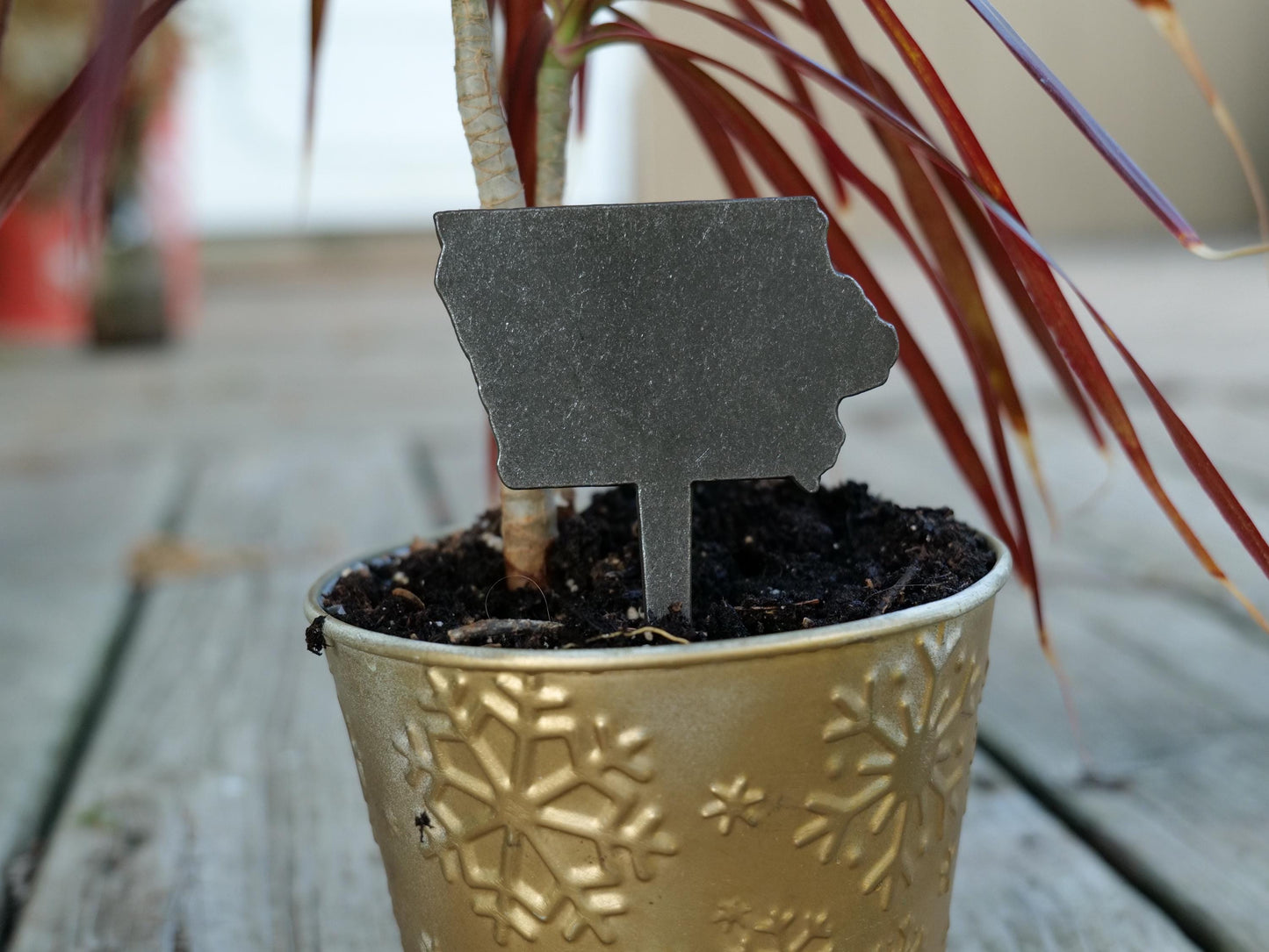 Apple Garden Stake * Metal Planter Decoration * House Plant Decorations* Outdoor Stake Decorations * Fairy Garden Accessories * Farm