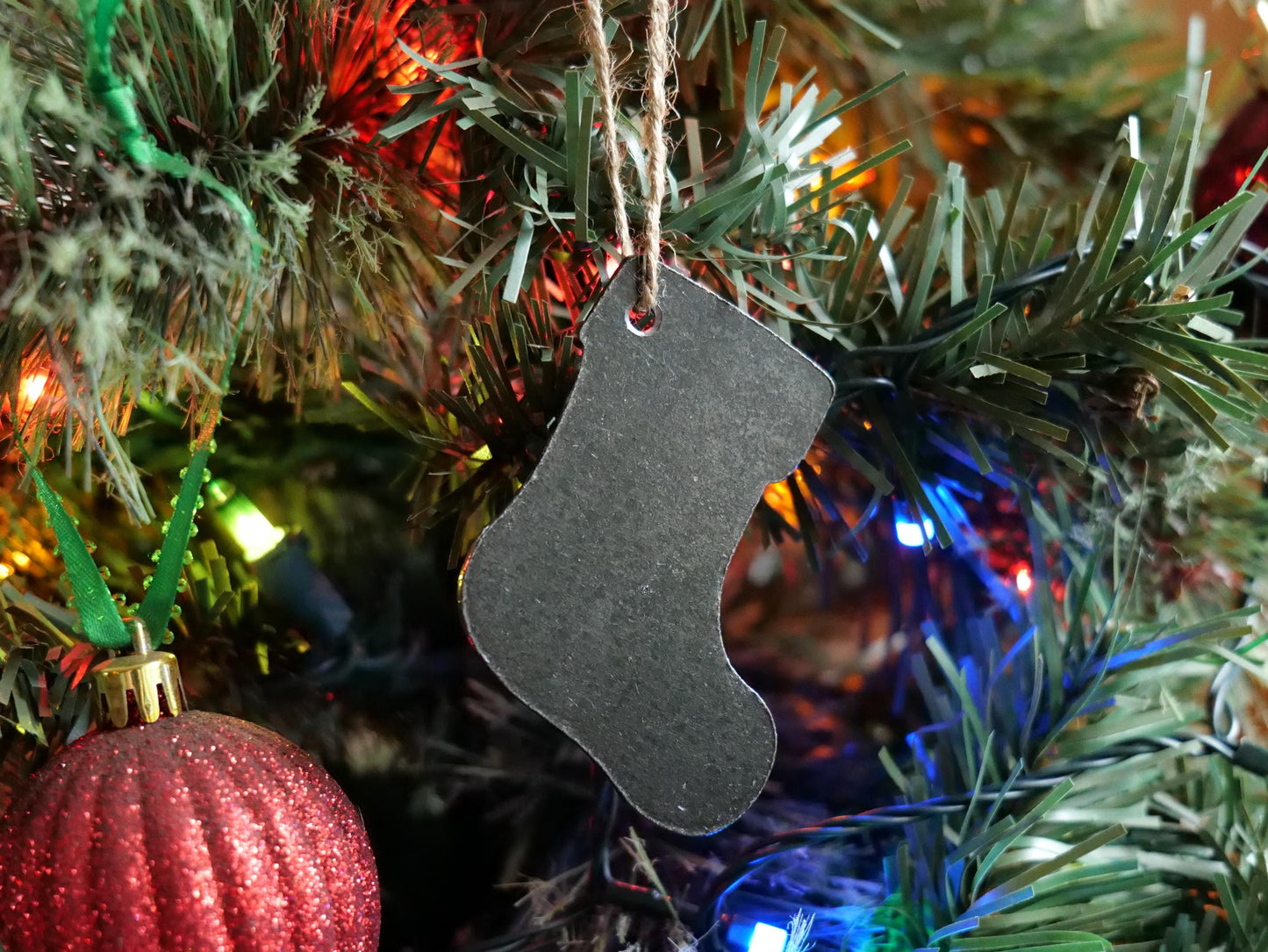 Metal Stocking Ornament * Christmas Decor * Winter Gifts * Christmas Stocking Ornament * Snow Gifts * Wintery Ornament Gift * Stocking