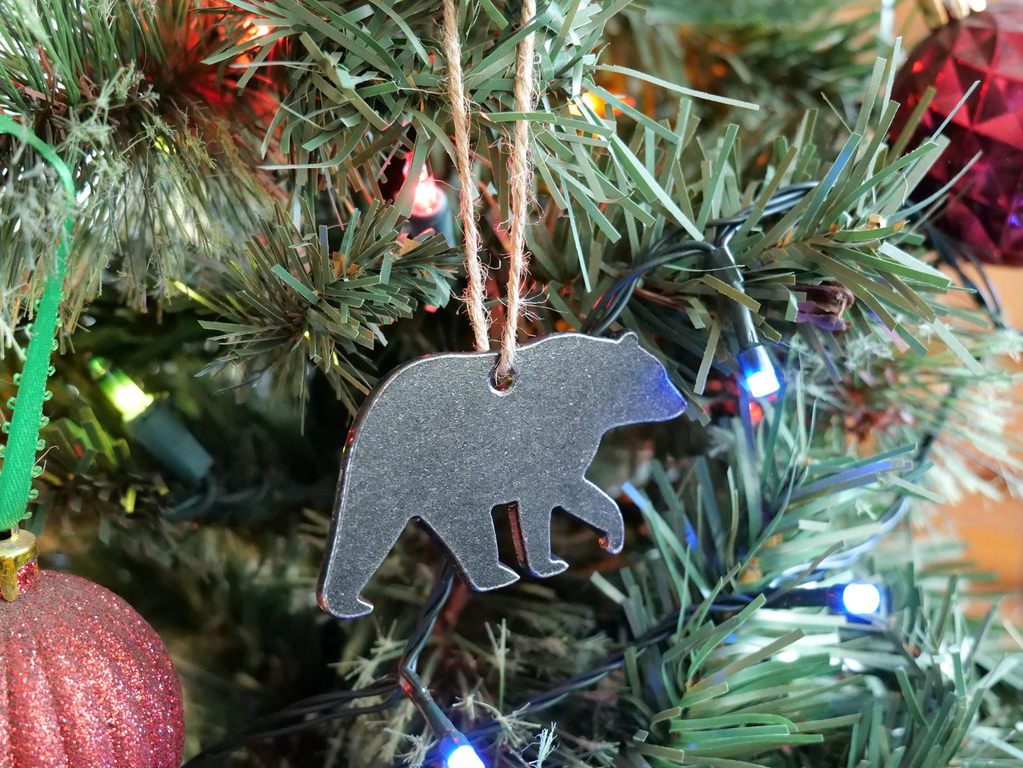 Metal Walking Bear Ornament * Christmas Decor * Winter Gifts * Wildlife Ornament * Snow Gifts * Wintery Ornament Gift * Woodland Animals