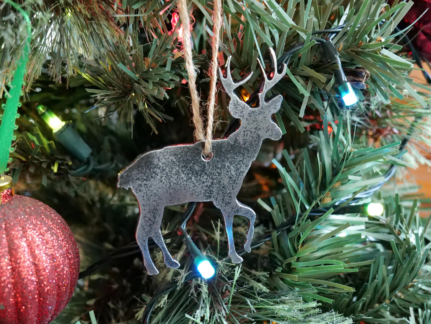 Metal Buck Deer Ornament * Christmas Decor * Winter Gifts * Wildlife Ornament * Hunter Gifts * Wintery Ornament Gift * Woodland Animals