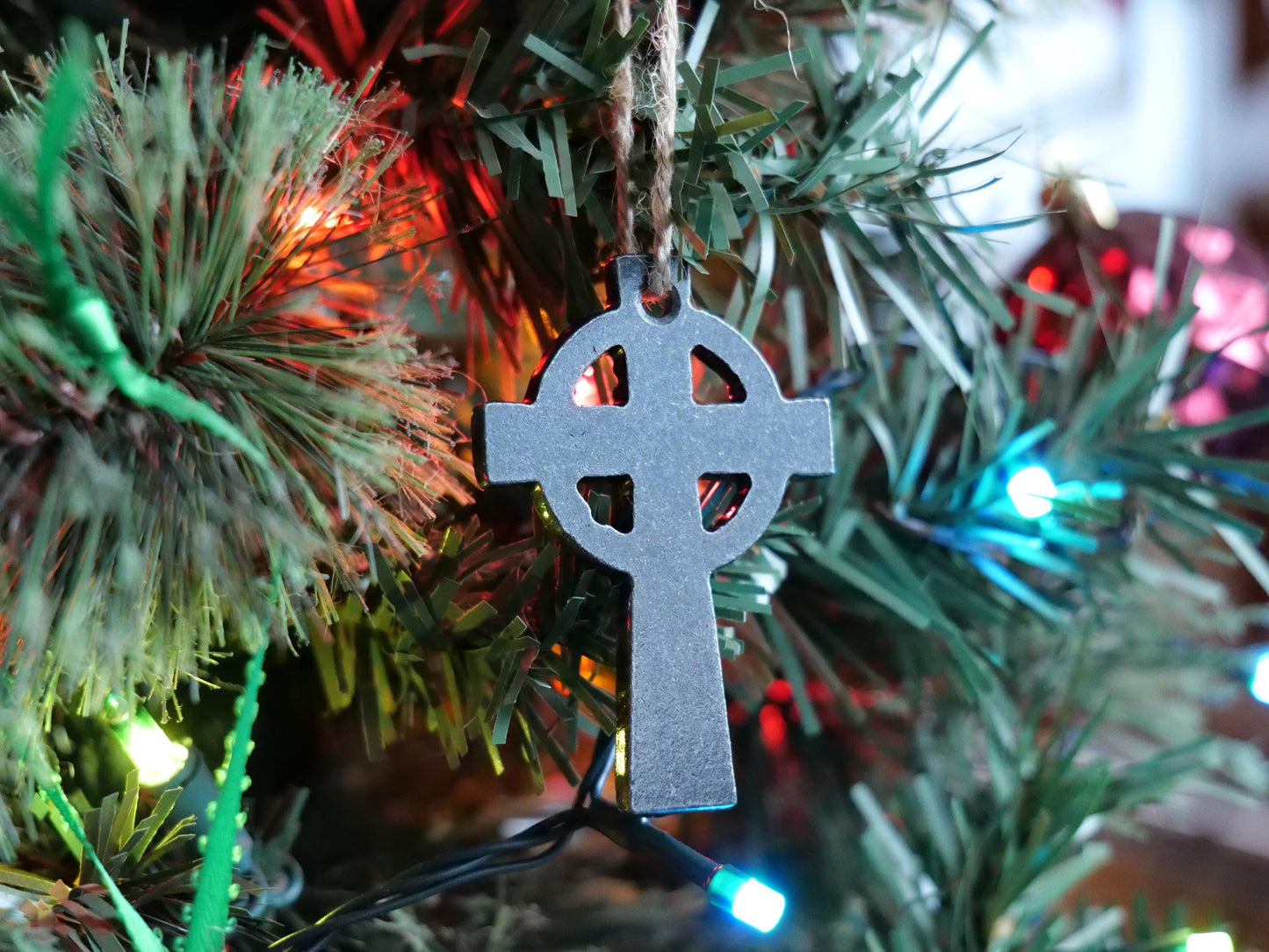 Metal Cross Ornament for Tree* Christian Christmas Decor *Religious Gift * Celtic Cross Ornament