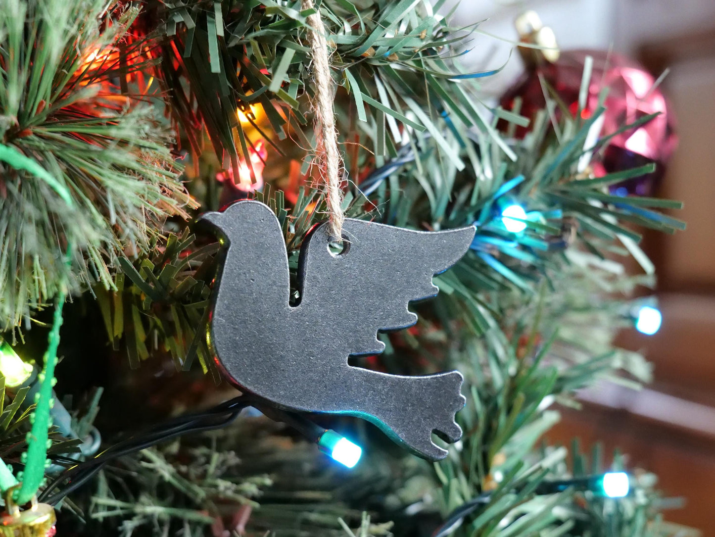Metal Dove Ornament for Tree* Christian Christmas Decor *Religious Gift * Dove of Peace Ornament