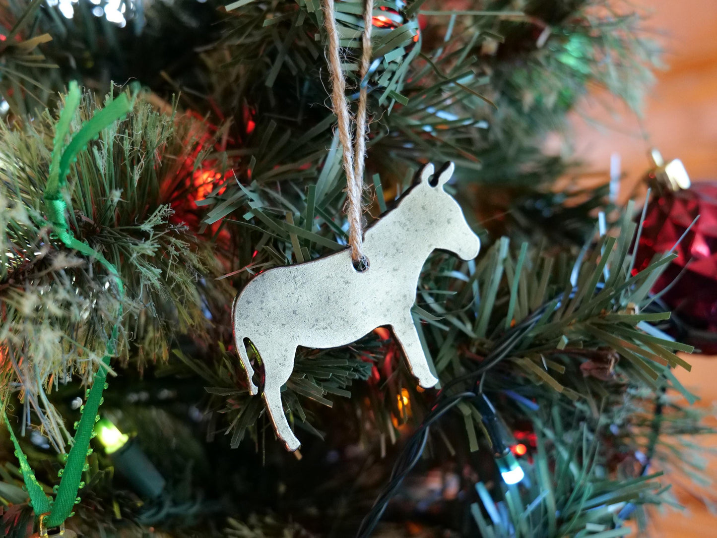 Metal Donkey Ornament * Christmas Decor * Winter Gifts * Pet Ornament * Donkey Lover Gifts * Farm Animal Ornament * Barnyard