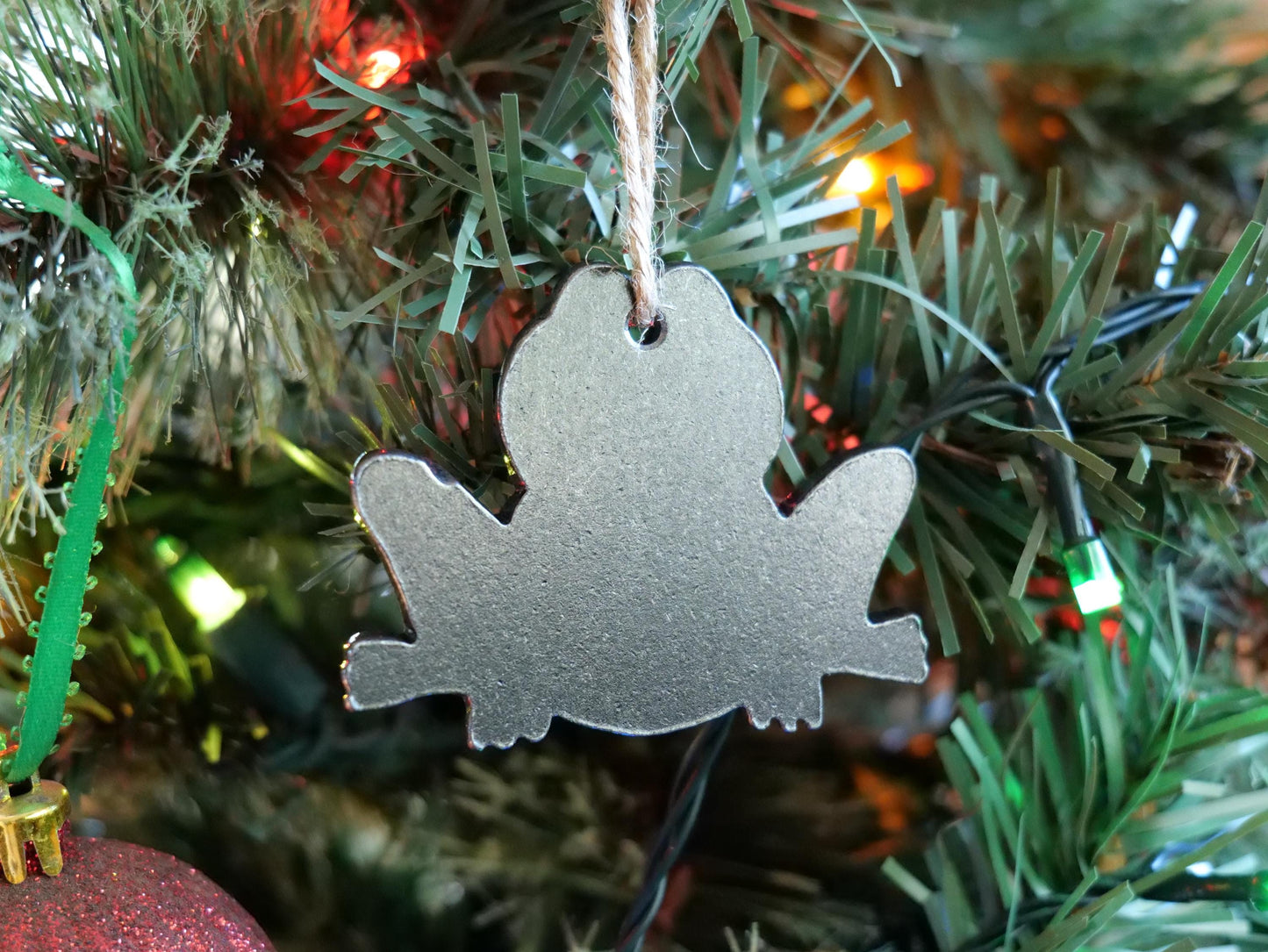 Metal Frog Ornament * Christmas Decor * Winter Gifts * Wildlife Ornament * Pet Gifts * Wintery Ornament Gift * Woodland Animals