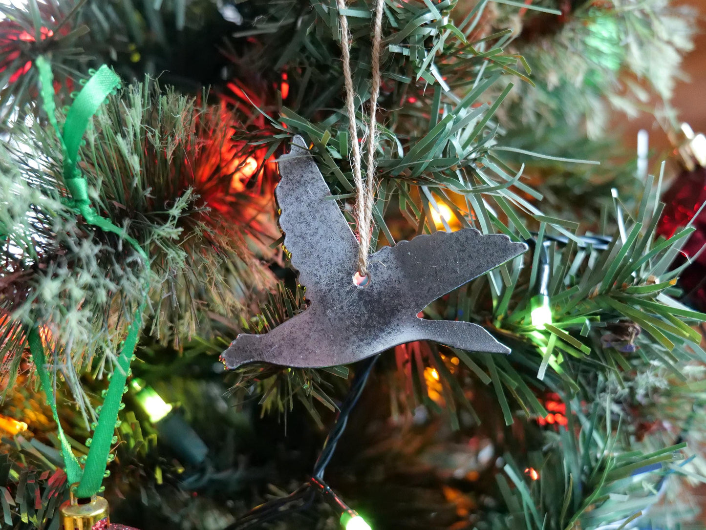 Metal Flying Duck Ornament * Christmas Decor * Winter Gifts * Wildlife Ornament * Hunter Gifts * Wintery Ornament Gift * Woodland Animals