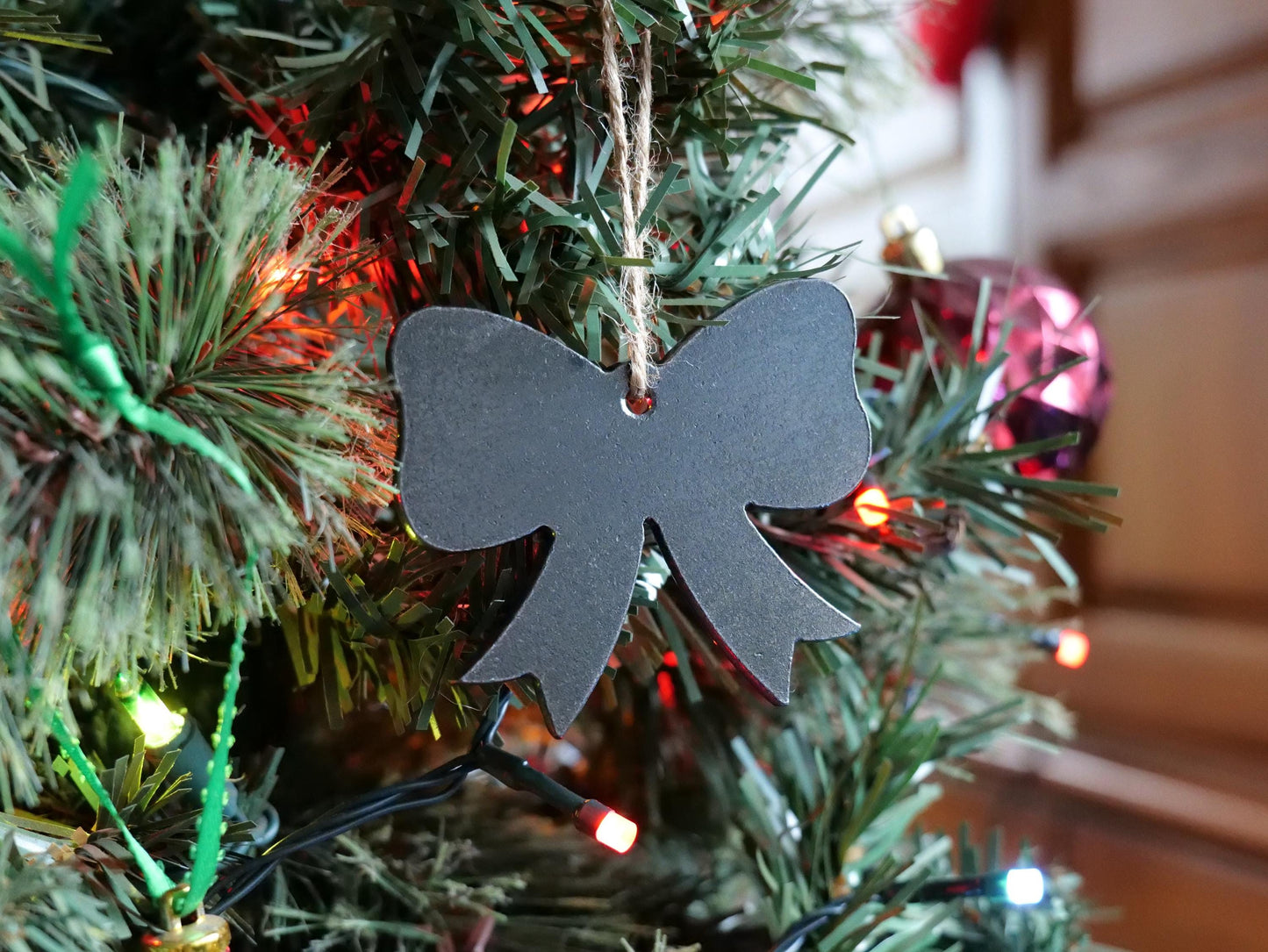 Metal Bow Ornament * Christmas Decor * Winter Gifts * Christmas Bow Ornament * Snow Gifts * Wintery Ornament Gift
