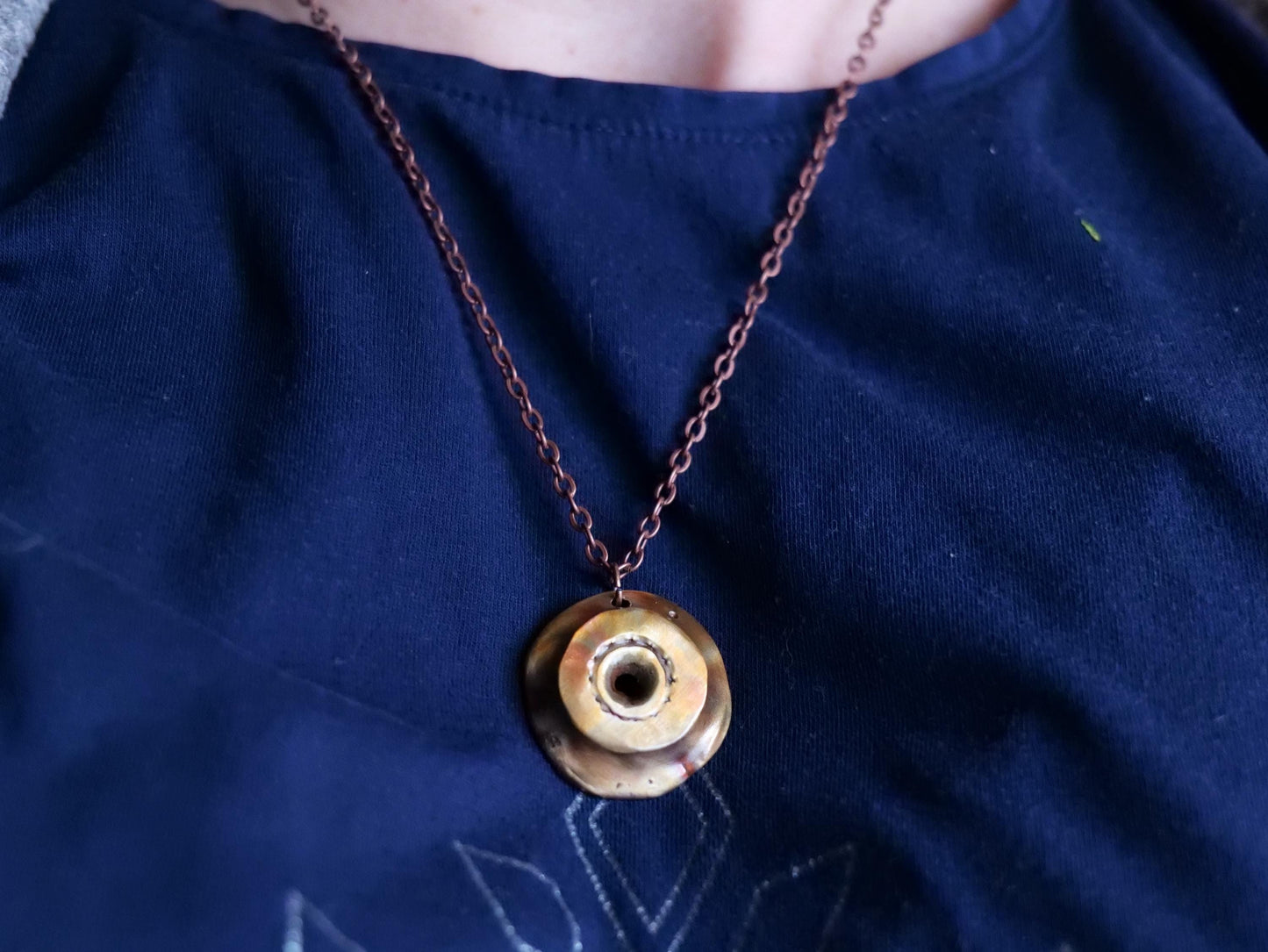 Abstract Necklace for Women * Copper Circle Pendant Necklace* Gift for Her * Copper Anniversary Gift * Anniversary for Her