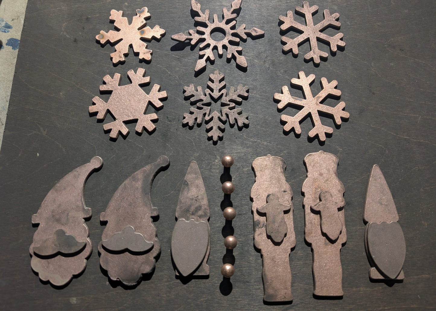 Lot #11: Qty of 12 Ornaments in 10 gauge copper