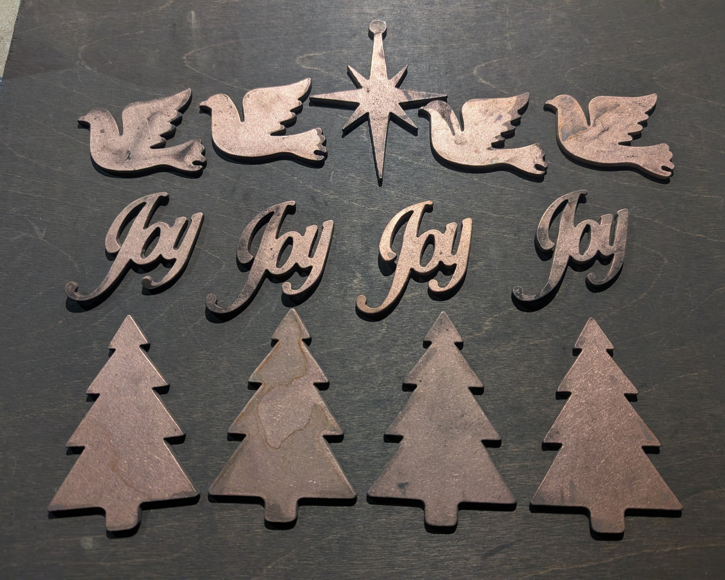 Lot #17: Qty of 13 Ornaments in 10 gauge copper