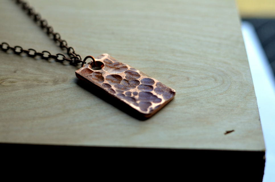 Hand Hammered Solid Copper Pendant Necklace - Ideal Place Market