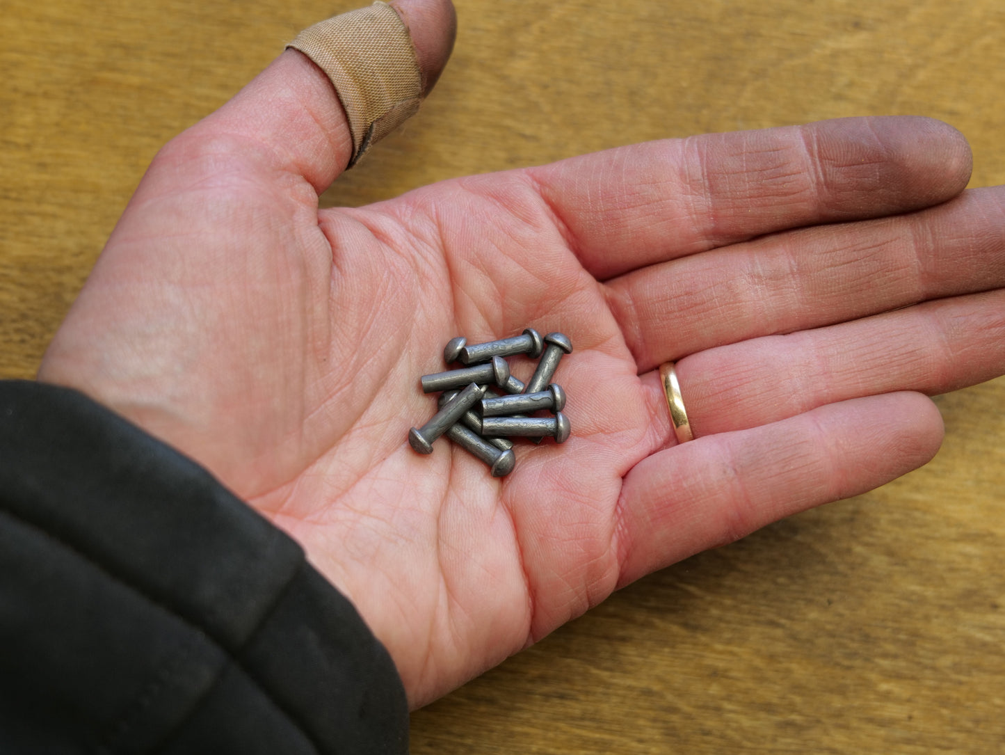 Ten 1/8" x 1/2" Round Button Head Rivets (Mild Steel)