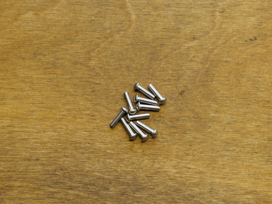 Ten 1/8" x 1/2" Round Button Head Rivets (Stainless Steel)