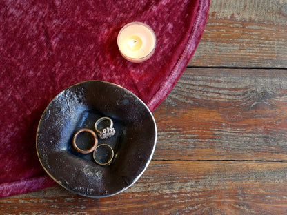 Jewelry Dish * Small Decorative Metal Steel Bowl * Hand Forged Blacksmith Made * Tealight Holder * Hammered Dish * Ring Jewelry Holder Metal