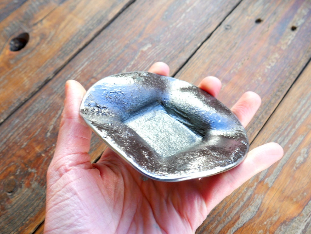 Jewelry Dish * Small Decorative Metal Steel Bowl * Hand Forged Blacksmith Made * Tealight Holder * Hammered Dish * Ring Jewelry Holder Metal