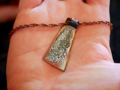 Surfer Jewelry * Nautical Jewelry * Ocean Necklace * One of a Kind Enamel Pendant * Blue Green Glass * Copper Pendant* Gifts for Women