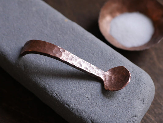 Hand Forged Copper Copper Spoon * Salt Cellar Spoon * Small Hammered Copper Spoon * Handmade Spice Spoon * Rustic Tea Spoon