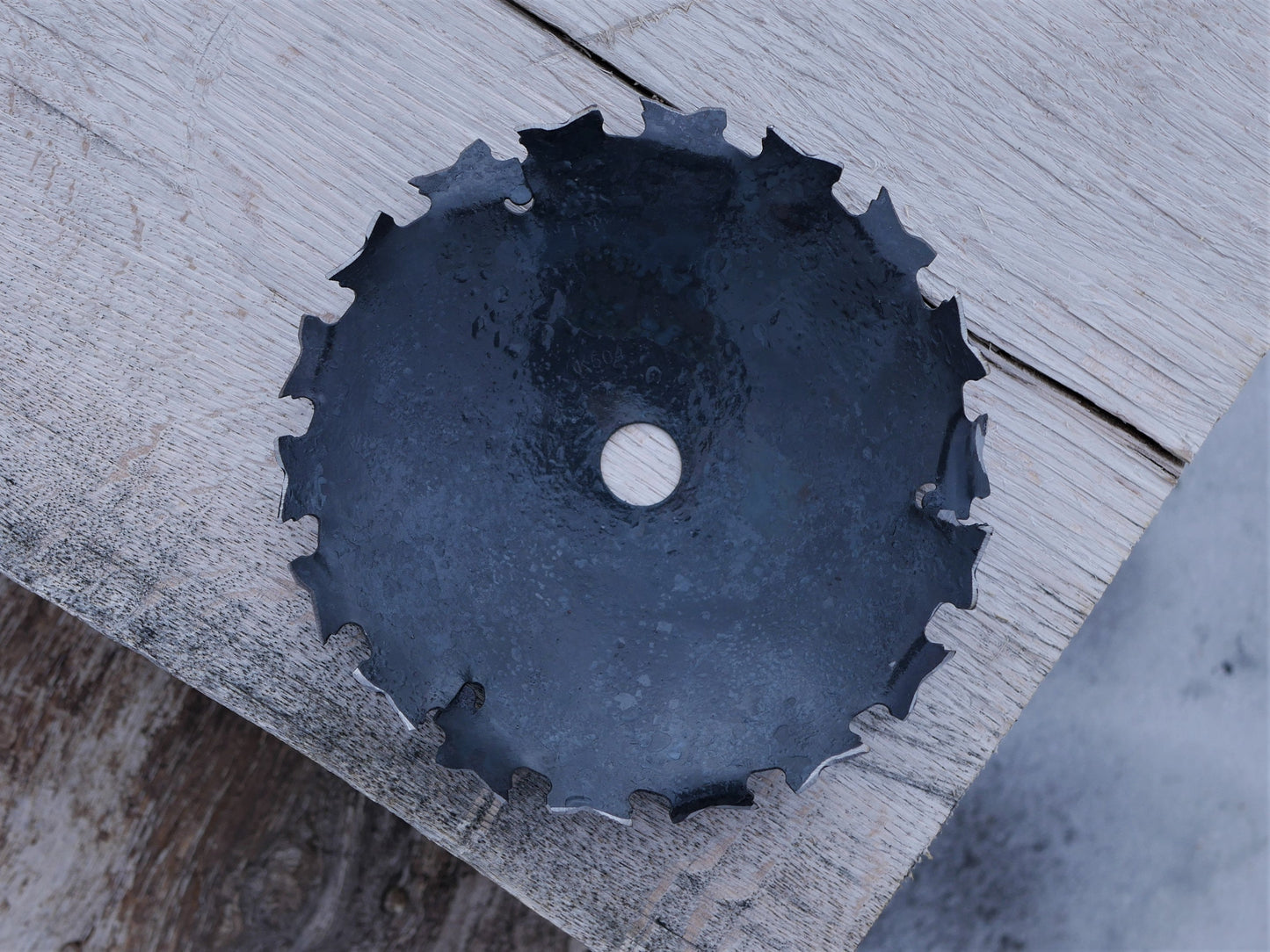 Metal Saw Blade Bowl * 6" Steel Bowl * Steampunk Industrial Decor *Dish Hand Forged Blacksmith Made *Hammered Gifts for Him * Gifts for Men