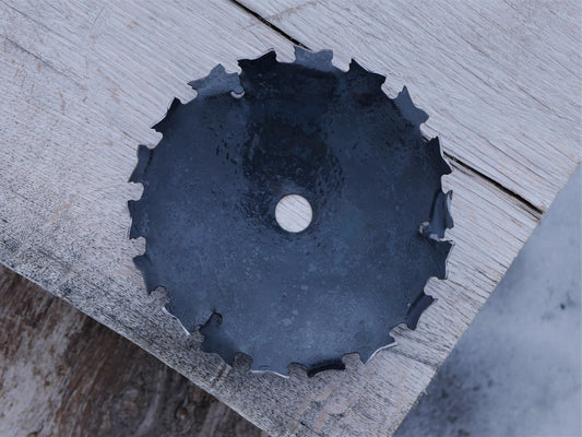 Metal Saw Blade Bowl * 6" Steel Bowl * Steampunk Industrial Decor *Dish Hand Forged Blacksmith Made *Hammered Gifts for Him * Gifts for Men