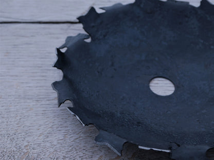 Metal Saw Blade Bowl * 6" Steel Bowl * Steampunk Industrial Decor *Dish Hand Forged Blacksmith Made *Hammered Gifts for Him * Gifts for Men