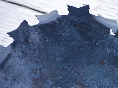 Metal Saw Blade Bowl * 6" Steel Bowl * Steampunk Industrial Decor *Dish Hand Forged Blacksmith Made *Hammered Gifts for Him * Gifts for Men