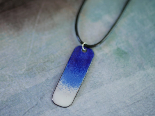 Ocean Necklace * Blue Aqua Glass * Copper Pendant*  Nautical Jewelry * Surfer Jewelry * Gifts for Women * One of a Kind Enamel Pendant