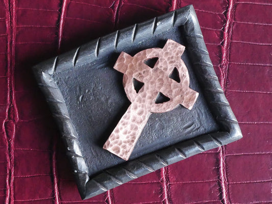 Hand Forged Celtic Copper Cross * Hammered Pocket Cross * Small Cross * Personalized Cross with Bible Verse * Christian Gift Men Women