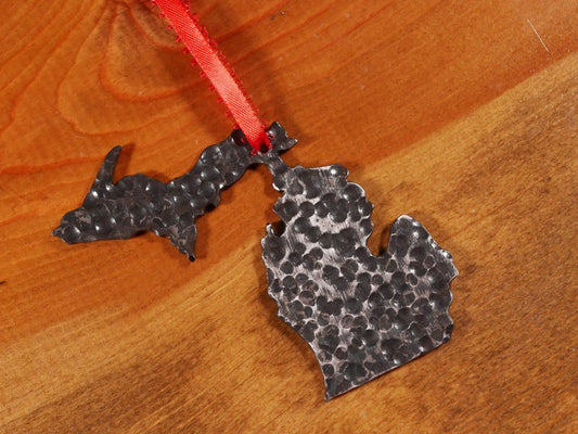 Hand Forged Michigan Ornament * Michigan Decor * Michigan Gifts * Michigan Christmas Ornament * Great Lakes Gifts * MI Ornament Gift
