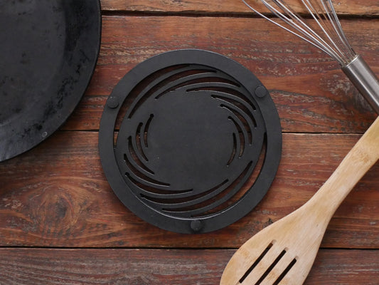 Abstract Trivet * Metal Trivet for Hot Dishes * Black Trivet for Hot Pan * Trivet with Feet * Hot Plate Holder * Iron Pot Stand * Geometric