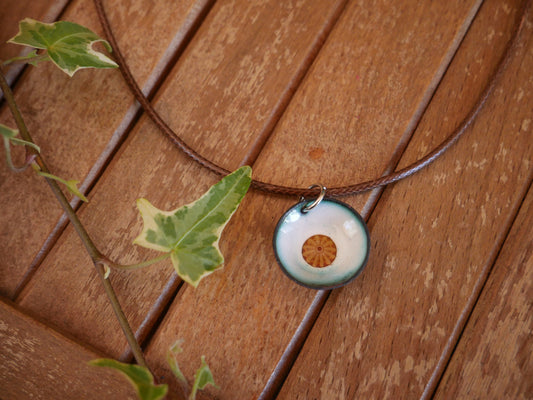 Enameled Domed Necklace * Necklace for Her * Jewelry for Women * Handmade Torch Fired Enamel Necklace * Circle Necklace * Colorful Necklace