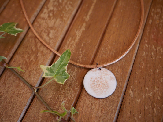 Pinecone Earthy Pendant *Copper Necklace * Enamel Jewelry * Boho Jewelry *  Handmade Enamel Jewelry * Necklace for Men * Enameled Necklace