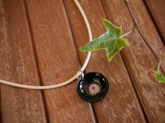 Enameled Domed Necklace * Necklace for Her * Jewelry for Women * Handmade Torch Fired Enamel Necklace * Circle Necklace * Colorful Necklace