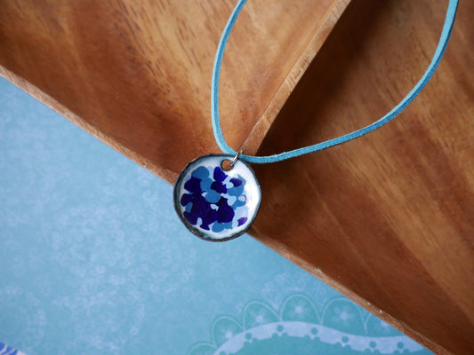 Jackson Polluck Style Jewelry * Enameled Domed Necklace * Necklace for Her * Jewelry for Women* Circle Necklace * Colorful Necklace