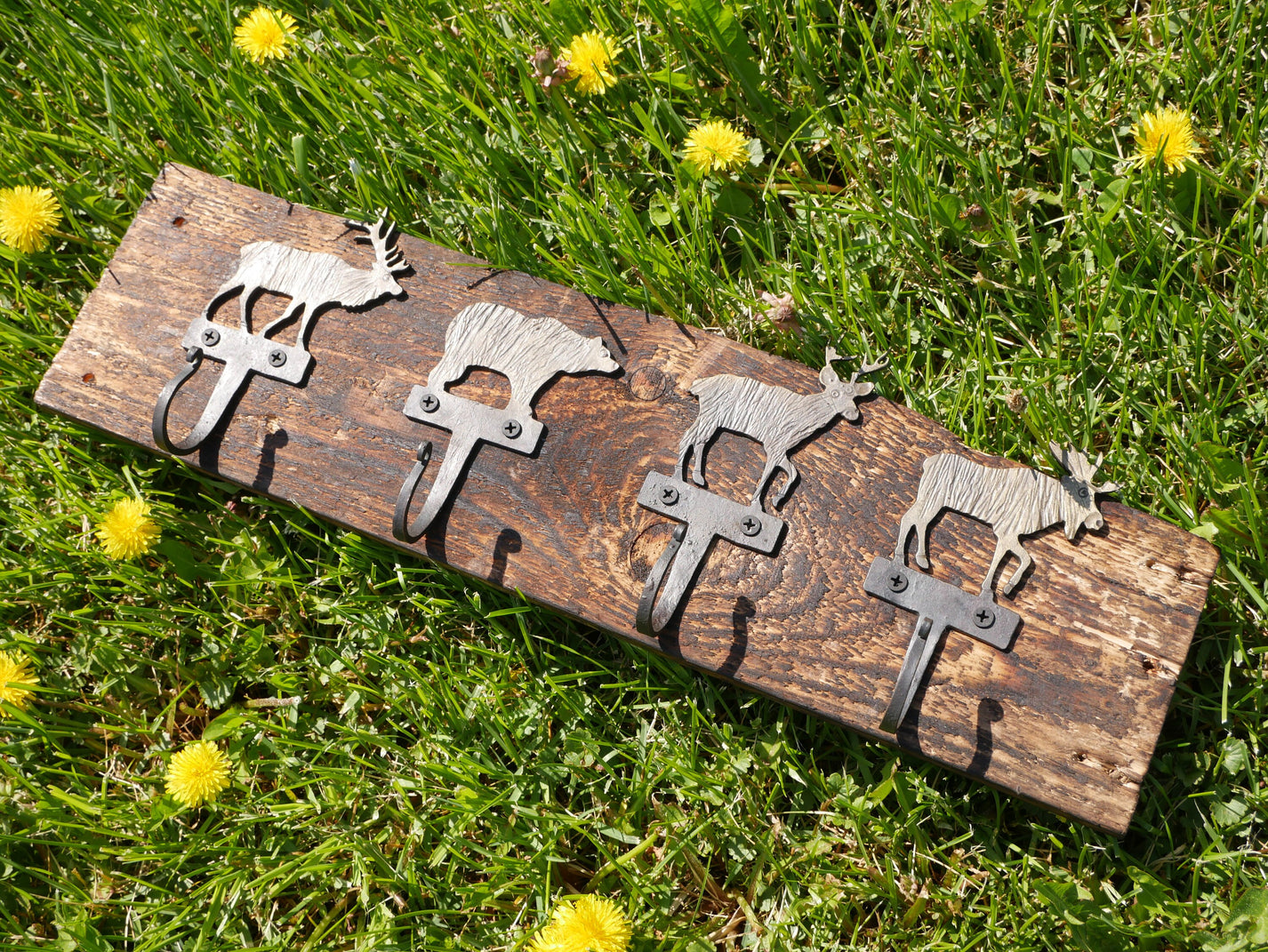 Woodland Animals Wall Coat Rack *Primitive Metal Coat Rack * Blacksmit ...