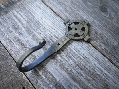 Decorative Metal Cross Wall Hooks * Hand Forged Blacksmith Made Hooks for Jewelry, Coats, Towels, Keys * Christian Gifts * Jacket Coat Hook